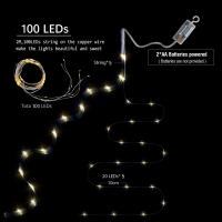 Luces De Arbol De Navidad RGB Con Timer De Batería LED Para Exterior Decoración De Jardín Casas Fiestas Bodas Ornaments Incluye Pilas AA - details 2