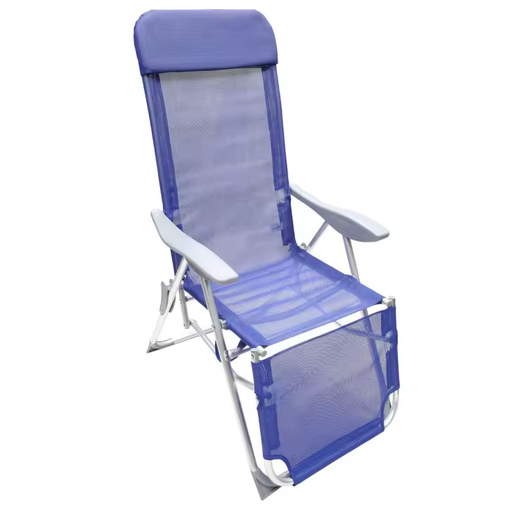 SANCO STORE - PAPILLON Silla Playa Estructura Aluminio, Reclinable 5 Posiciones Con Reposapies, Silla Multiposición, Silla Con Reposabrazos - 1