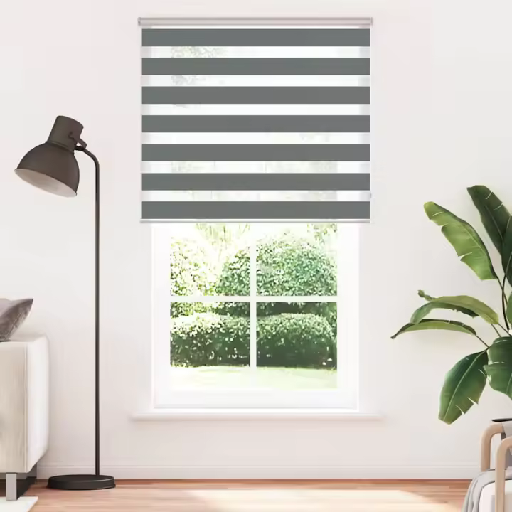 Estor cebra gris oscuro tejido ancho 130,9 cm poliéster - 1