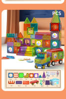 Bloques De Construcción Magnéticos Luz Para Niños Juguetes Educativos STEM 3D Transparentes Con Carril De Bolas Magnéticas - details 14