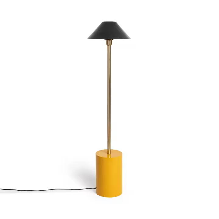 Ledkia Lámpara de Pie Metal Brijesh Amarillo - 1