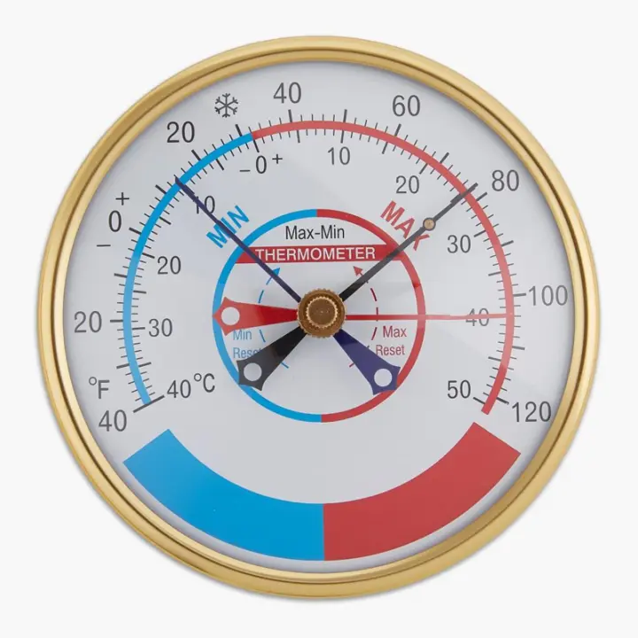Termómetro De Exterior E Interior 5" Para Jardín Casa Estufa Termómetro De Dial Análogo Para Almacenamiento Y Estación Meteorológica - 1