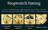 Reloj De Hombre OLEVS Luuminous Business Fashion Luxurio Con Fase Lunar Y Fecha Resistente Al Agua De Acero Inoxidable Y Manos Luminosas Reloj De Cuarzo - details 7