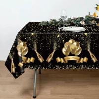 Mantel Desechable Negro Y Oro Para Fiesta De Cumpleaños Decoración Para Hombres Y Mujeres Edades 18 30 40 50 Años Suministros De Fiesta - details 1
