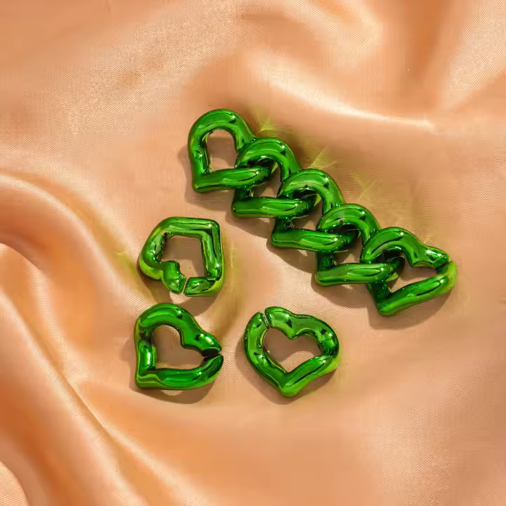 30pcs Bolas De Corazón De Acrílico Metálico Para Creación De Joyas DIY Tamaños 21x19MM Accesorios Para Pulseras Collares Y Aretes - 1