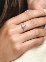 Pandora - Anillo Halo de Pera Brillante - Baño de Gold Rose de 14K - details 1