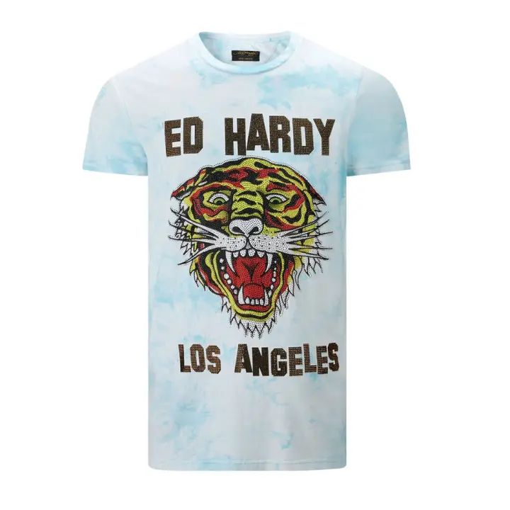Ed Hardy Camiseta Los Tigre Turquesa - 1