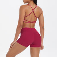 Conjunto De Yoga Para Mujer Con Top Deportivo Y Shorts Cortos Conjunto De Entrenamiento Con Bolsillos Transpirable Y Eco-amigable - details 24