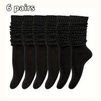 6 Pares De Calcetines De Talla Media Para Mujer Tejidos Térmicos Calcetines Largos Sueltos Y Adecuados Para Primavera Otoño Invierno Calcetines De Lana Gruesa Y Cálidos - details 2
