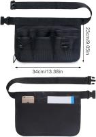 Bolsa de cinturón de cintura de jardinería, bolsa de herramientas con múltiples bolsillos, Oxford impermeable ajustable profesional bolsa de cinturón de herramientas, para el hogar, jardín, limpieza (negro) - details 1