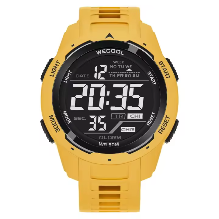 Reloj Deportivo Digital WECOOL 50M Impermeable Con Luz LED Y Alarma Multifuncional W-616 Bandeja De PU Resistente Al Choque - 1