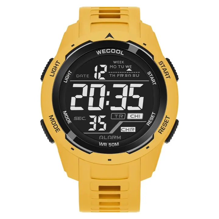 Reloj Deportivo Digital WECOOL 50M Impermeable Con Luz LED Y Alarma Multifuncional W-616 Bandeja De PU Resistente Al Choque - 1