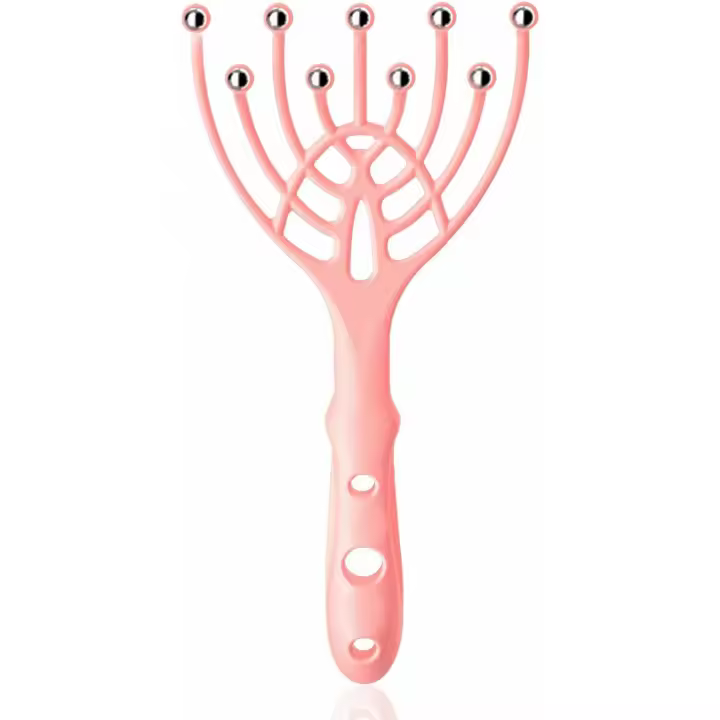 Head Massager cuero cabelludo para el crecimiento del cabello y el estrés Relax (Rosa) - 1