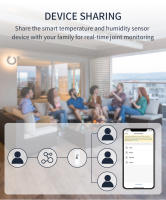 Sensor De Temperatura Y Humedad WiFi Tuya Compatible Con Alexa Y Google Home Monitoreo Inteligente De Hogar Sin Requerir Hub - details 5