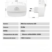 Lámpara Nocturna LED Mini Con Sensor De Movimiento 3 Modos Luz Blanca Cálida Y Blanca Para Armario Dormitorio Pasillo - details 9