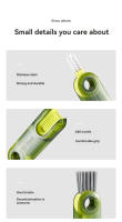 Cepillo Para Vaso 3 En 1 Con Isolación Y Limpieza De Abertura U-Shaped Herramienta De Limpieza Para Botellas Y Vajilla - details 11