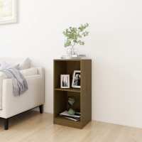 vidaXL Armario auxiliar madera maciza de pino 35,5x33,5x76 cm en color Gris/Marrón miel | estructura resistente ideal para salón dormitorio o estudio - details 1