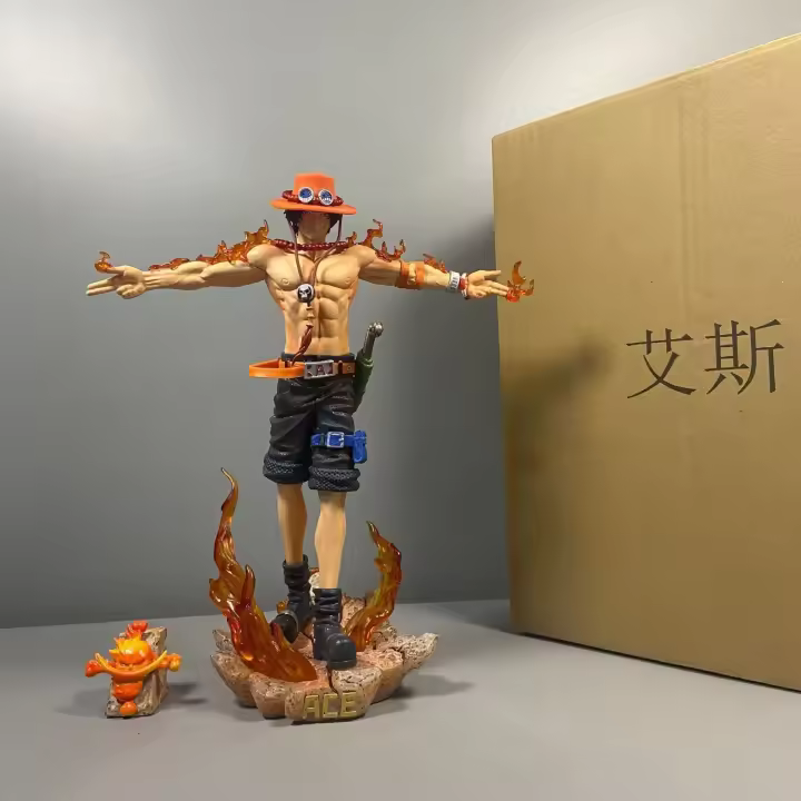 Figura De Anime One Piece Ace 27cm Lx Con Brazos Extendidos Y Cruzados Estatua De Colección Para Mesas Regalo Para Hombres Decoración De Oficina - 1