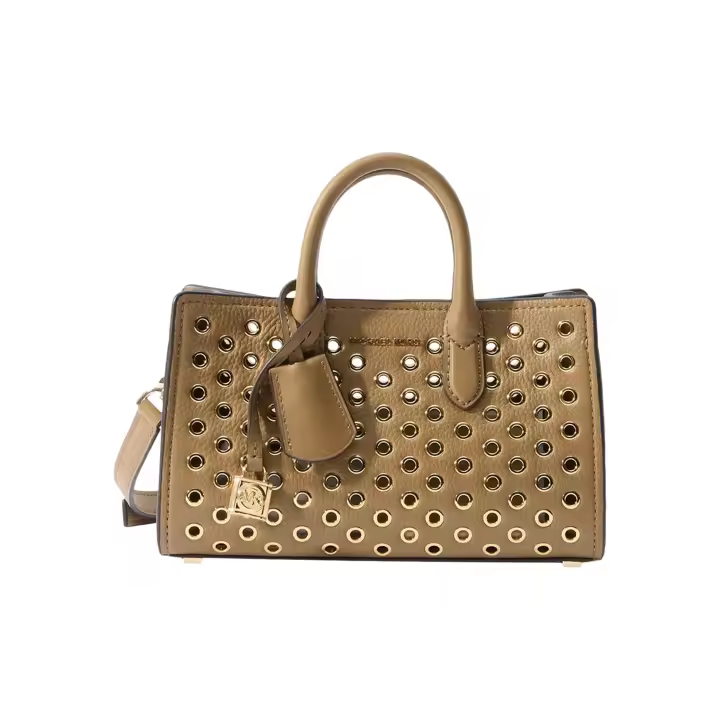 Bolso Mini MICHAEL KORS Scarlett Xbody Color Tostado con Argollas Doradas - 1