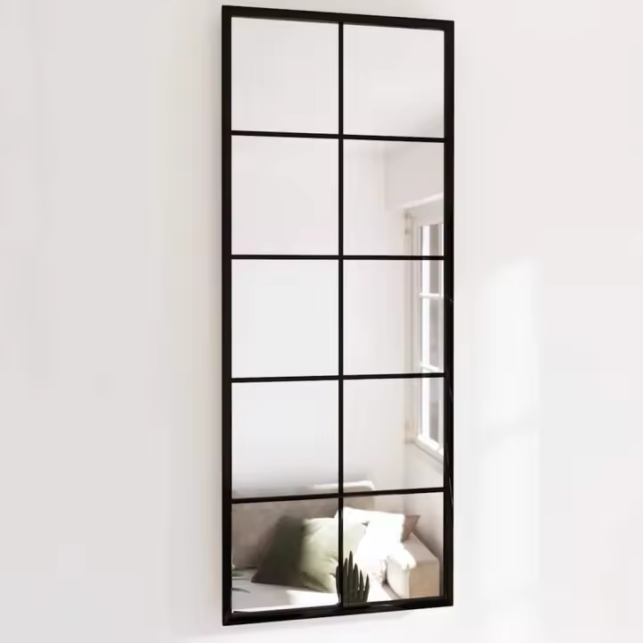 Espejo de pared metal negro 100x40 cm - 1