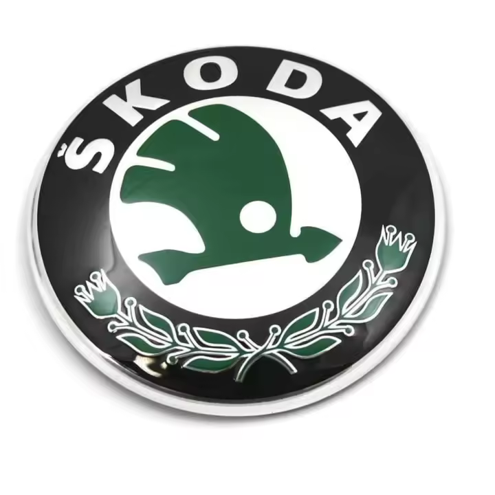 Emblema Para Capo O Trasero Compatible Con Skoda 80 Mm Verde - 1