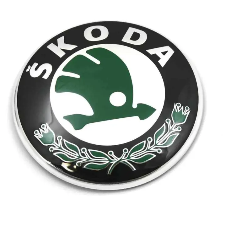 Emblema Para Capo O Trasero Compatible Con Skoda 80 Mm Verde - 1