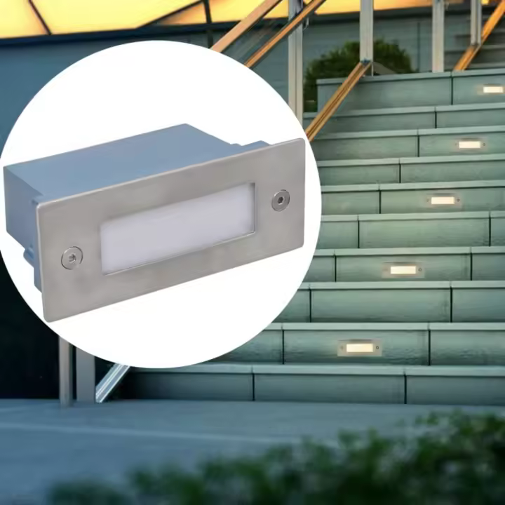 vidaXL Foco empotrable de escalera 2 LED 44x111x56 mm - 1