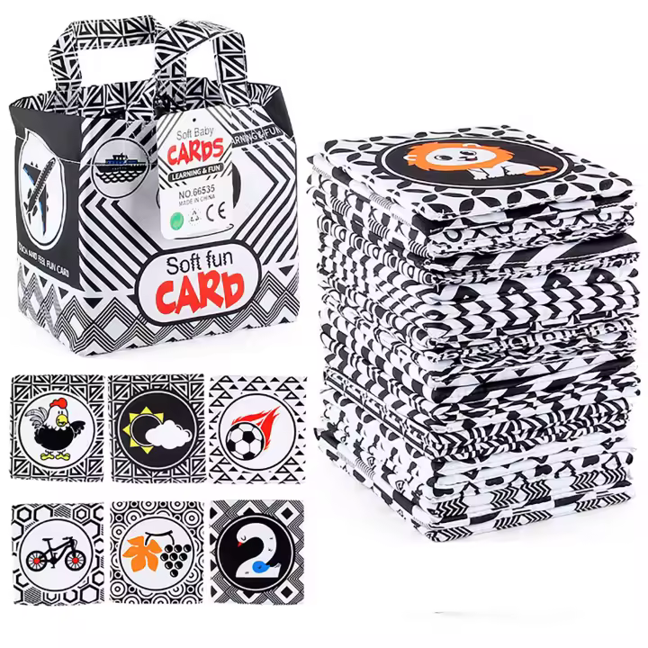 Libro De Tela Para Bebé Con Alta Contraste Negro Y Blanco Juguetes Sensoriales Para Niños Actividad De Felpa Regalos Para Bebés Vuelta a La Escuela - 1