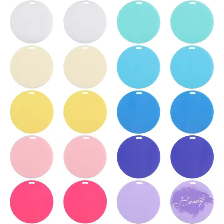 20 piezas de 10 colores, círculos en blanco de acrílico de 3 pulgadas con orificio, círculos acrílicos multicolores, hoja acrílica redonda sin terminar para corte de vinilo, proyectos de bricolaje, pinturas, letrero - 1