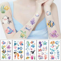 10 Hojas De Pegatinas De Tatuaje Temporal Con Animales Marinos Para Niños Impermeables Para Brazos Y Cuerpo Regalo De Juguetes - details 1