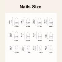 24pcs/set Uñas Postizas De Talla Grande En Rosa Gris Y Marrón Estilo Francés Y Almendrado Para Otoño E Invierno Decoración De Uñas Press on Falsas Acrílicas - details 0