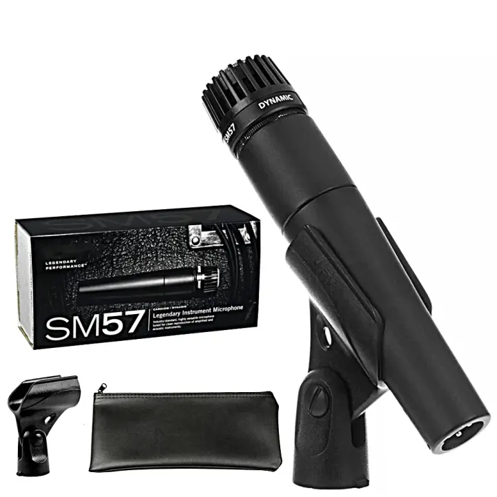 Micrófono Dinámico Cardioid Metal SM57 Para Escenario Cantar Profesional Con Cable Para Grabación Vocal Karaoke BBOX Shure - 1