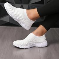 Zapatillas De Paseo Para Mujer Suela Baja Respirables Tejidas Con Suela EVA Zapatos Planos Casuales Transpirables Para Caminar - details 11
