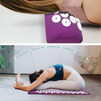 Almohadas De Masaje De Yoga Con Grandes Puntos De Toque Para Mejor Masaje De Cuello Espalda Y Pies Color Morado Para El Hogar - details 4