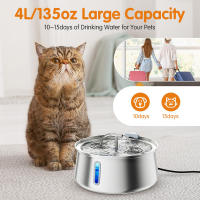 Máquina De Beber Para Gatos Y Perros De Acero Inoxidable 4L Con Bomba Ultra-Silenciosa Adecuada Para Una Variedad De Mascotas - details 0