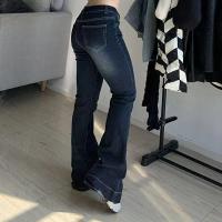 Nuevos Jeans Flares Para Mujer Cintura Baja Estilo Vintage Pantalones De Denim Casual Y2k Moda Coreana Con Bolsillos Y Botones - details 4