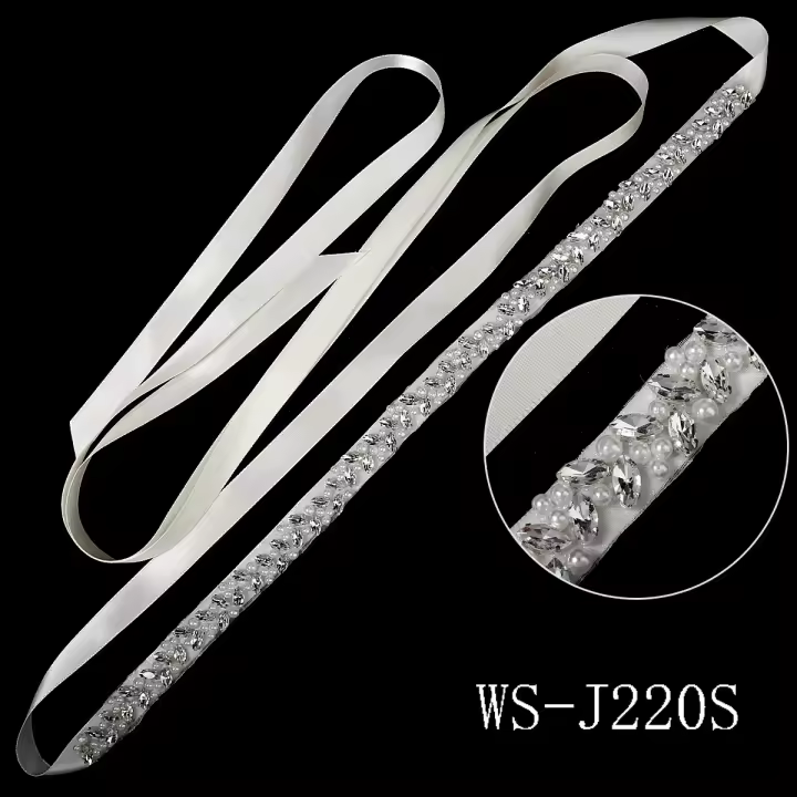 Cinturón De Flor De Rhinestone Hecho a Mano Para Mujer Accesorio De Fiesta Boda Vestido De Novia Cinta De Novia Para Damas De Honor Regalo - 1