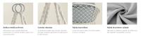 SONGMICS Hamaca Silla, Silla Colgante, Cojín Grande y Grueso, Boho para Dormitorio, Balcón, Jardín, Sala de Estar, Soporta hasta 120 kg, Incluyen Accesorios,  Blanco Crema y Gris Paloma/Gris Paloma/Blanco Crema - details 2