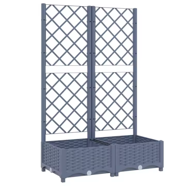 vidaXL Jardinera con enrejado PP 80x40x121,5 cm Color Gris oscuro,  Marrón,  Negro y mas - 1