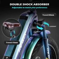 Bicicleta eléctrica Fafrees F20 Master, neumáticos de aire de 20*4.0 pulgadas, motor trasero de 500 W, velocidad máxima de 25 km/h, batería Samsung de 48 V 22,5 Ah, rango de 140-160 km, frenos de disco hidráulicos, cuadro de fibra de carbono - Negro - details 4