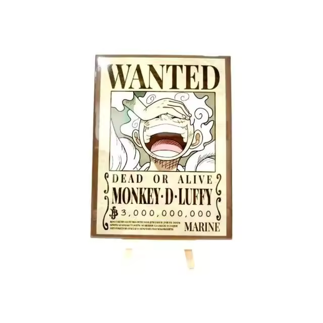 Cartel Poster Azulejo Wanted One Piece Luffy Gear Five Cerámico 15x20 cm Stamina Tripode No Incluido - 1