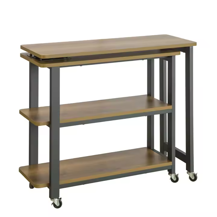 SoBuy FWT83-PF Mesa Auxiliar Giratoria Mesa de Ordenador en Forma de L Escritorio de Esquina en Estilo Industrial 133 x 69 x 30 cm ES - 1