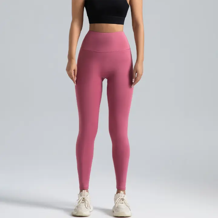 Pantalones de yoga sin corte en T, cintura alta, levantamiento de glúteos, mallas deportivas para correr que controlan el abdomen y dan sensación de desnudo - 1