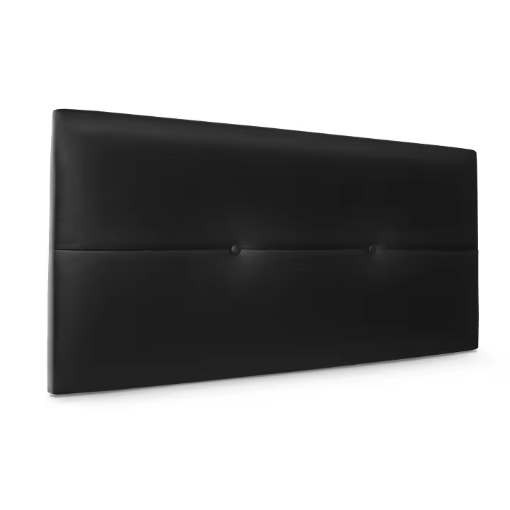 DHOME Cabecero de Polipiel o Tela AQUALINE Pro cabeceros Cabezal tapizado Cama Lujo (Negro Polipiel) - 1