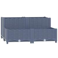 vidaXL Arriate 80x80x38 cm polipropileno Color Gris oscuro,  Marrón,  Negro y mas - details 3