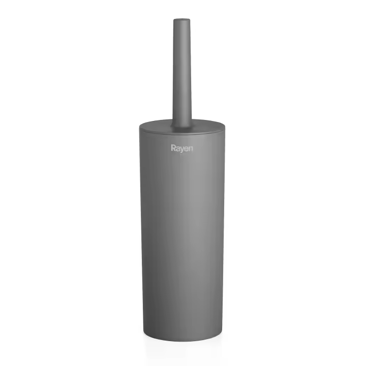 Rayen - Escobilla WC con Tapa, Limpieza Eficiente, Ultra Suave, Dimensiones: 37 x 9,2 cm, Color Gris - 1