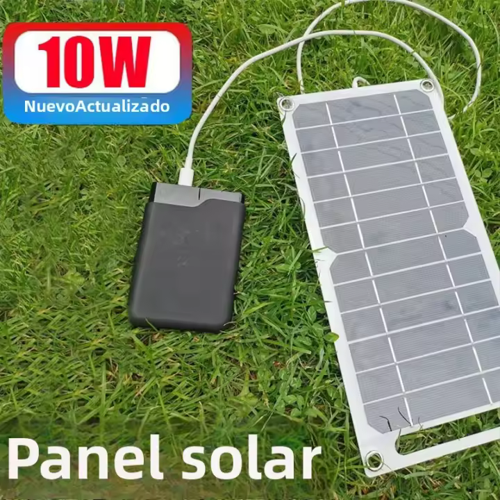 Panel Solar De 5V Con USB Impermeable Para Exteriores Camping Y Senderismo Cargador Portátil Para Móvil Y Power Bank - 1
