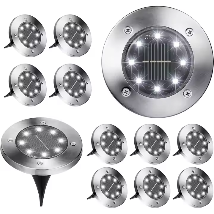 Luz Solar Exterior 8 LED para Jardín Blanco Frío IP65 - 1
