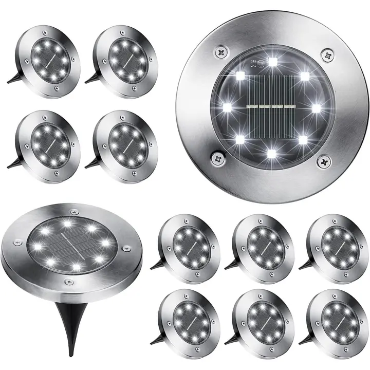 Luz Solar Exterior 8 LED para Jardín Blanco Frío IP65 - 1