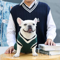 Chaleco De Punto Para Perro Y Gato Estilo Universitario Con Cuello V Teddy Bomei Diversión Para Todas Las Estaciones Especialmente Otoño E Invierno - details 18